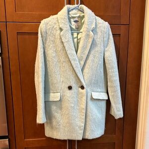 Old Navy Women's Light Blue Teddy Jacket